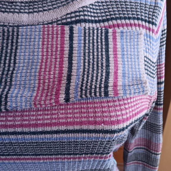 Medium True Vintage Striped Turtleneck Ribbed Knit Sweater Top Womens 70's Boho - Picture 4 of 6